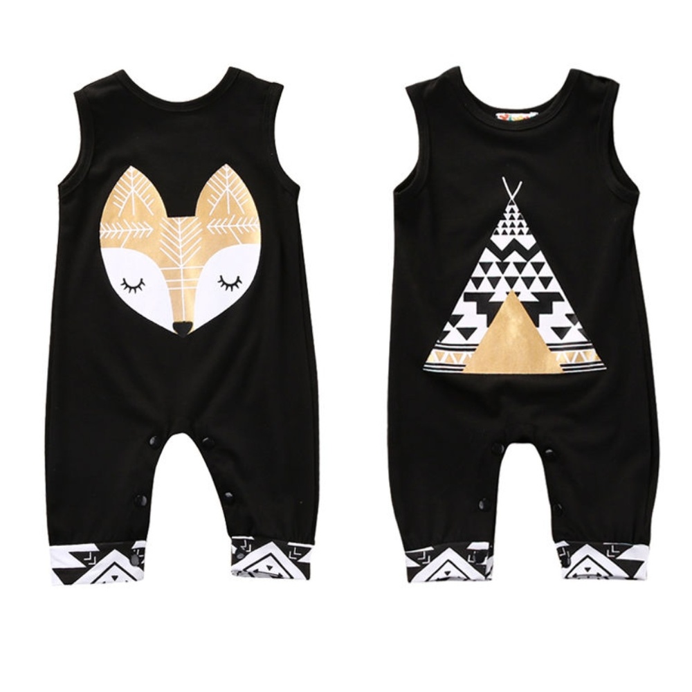 Baby Boy & Girl Foxy Cotton Romper & Jumpsuit